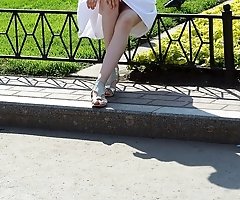 Closeups of horniest upskirt thongs