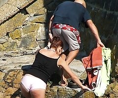 Chicks playing with the hot bikinis