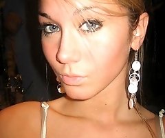 Doll in sexy white dress shot at the disco