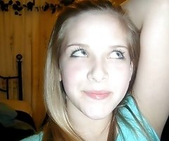 College bimbo relaxing and dancing near the mirror